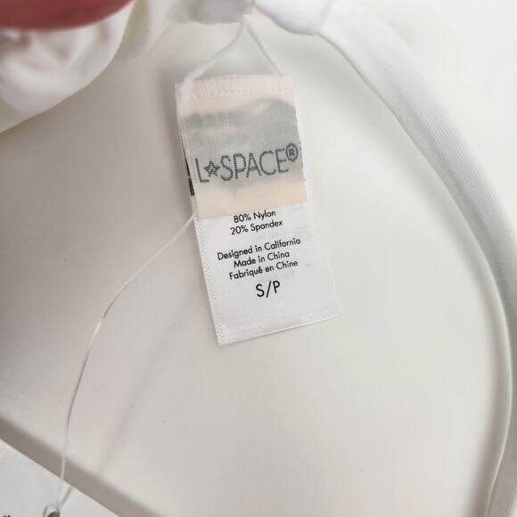 L*Space Brittany Daisy Bikini Top in White Beaded Size Small NWT - Picture 6 of 7